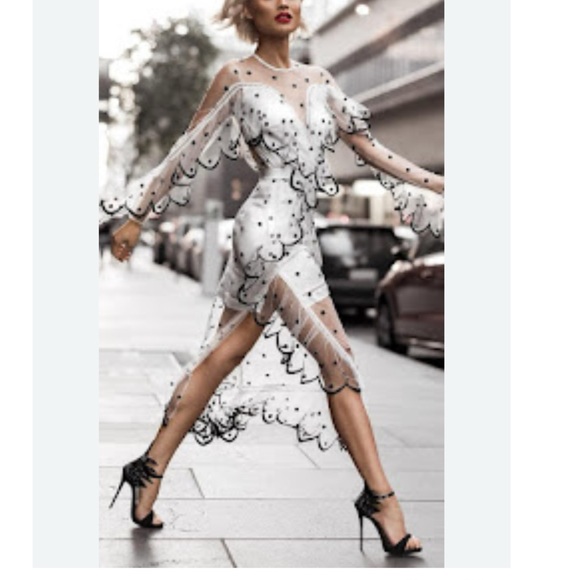 “RARE”NWT Alice McCall SEÑORITA Sheer Free people tailored overlay dress SZ 6 US - Picture 6 of 11